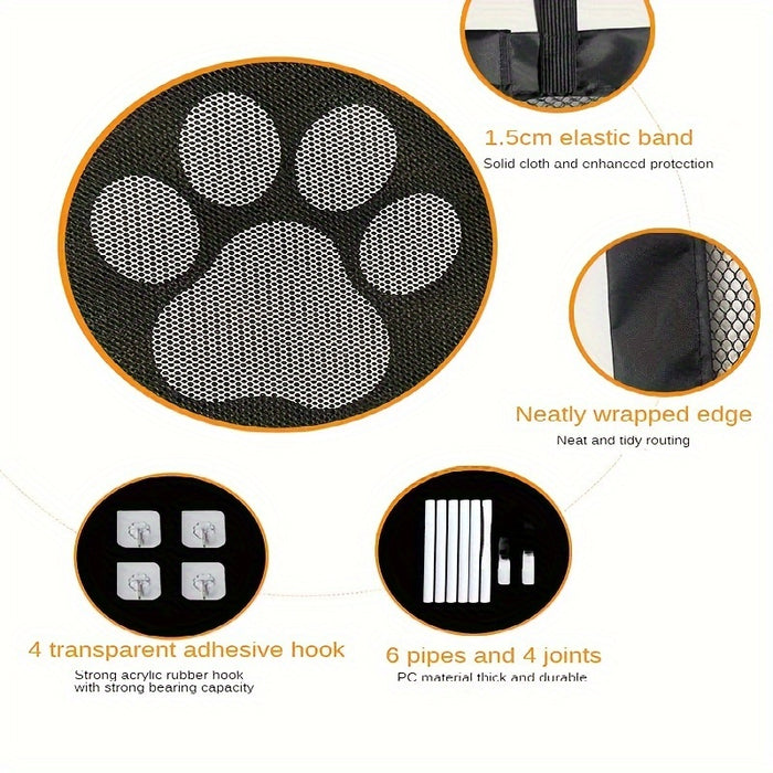 Secure Portable Pet Safety Gate For Doorways - Quick-Fold Mesh Fence For Small Dogs - Adjustable, Childproof, Durable Design For Hallways, Doorways, And Staircases Safety Christmas Gift