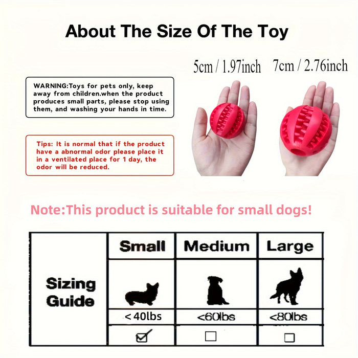1pc Interactive Rubber Chew Toy for Small Dogs: Durable & Tooth-Cleaning Ball for Puppy Playtime