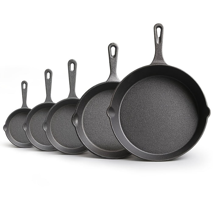 3PCS\4PCS\5pcs Cast Iron Skillet Set, Cast Iron Pan Without Coating Set, 6 Inch/8 Inch/10 Inch Cast Iron Frying Pan, Household Pan, Kitchen Accessories, Home Cook