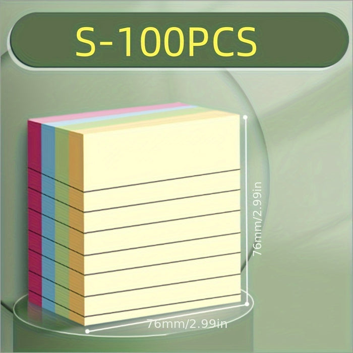 Large Sticky Notes Pad - Lined, Self-Adhesive Memo Pads for Students & Office Use, 4 Color Options