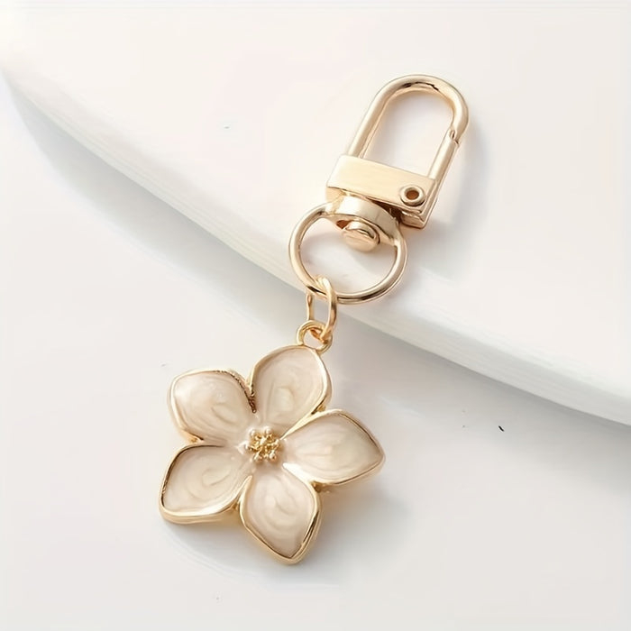1pc Cute Flower Daisy Keychain Elegant Alloy Keyring Trendy Hanging Pendant Bag Charms For Women daily use