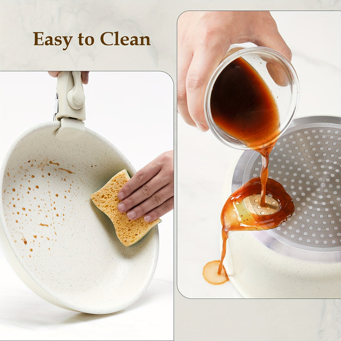 12 Pcs Nonstick Pots and Pans Set with Detachable Handle