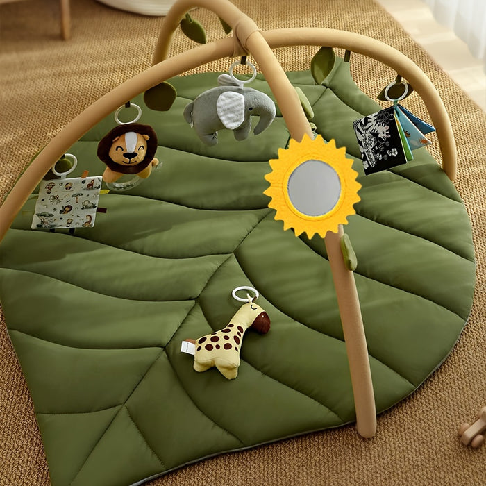 Baby Play Gym And Activity Mat, Oversized Leafy Baby Playpen With 6 Removable Toys, Infant Stationary Activity Center, Promotes Motor Skills And Sensory Development, Early Learning Crawling Mat, Essential Gift For Newborn Bab