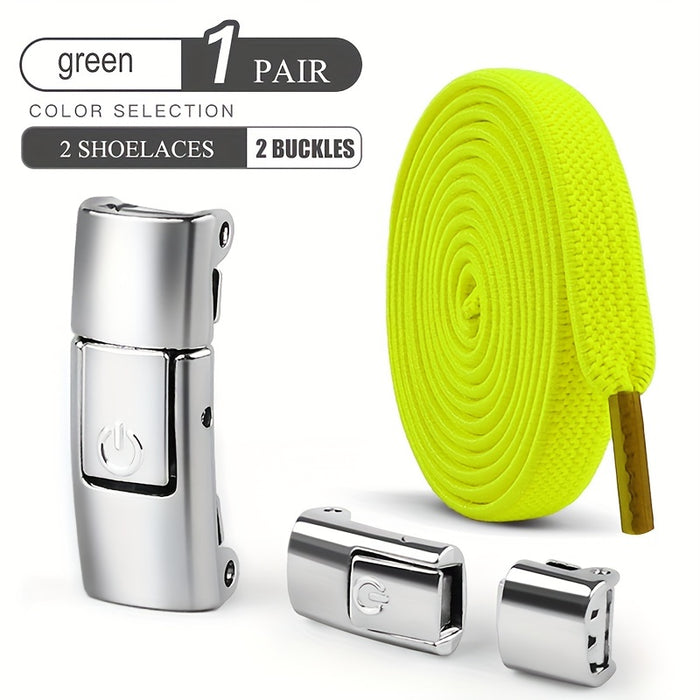 1 pair 2pcs 2pcs 2-Pack Free-Tie Shoelaces with Buckles for Sneakers and Canvas Shoes