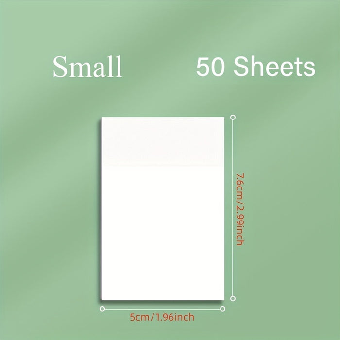 1pc 50 sheets 50-Sheet Transparent Sticky Notes: Waterproof Self-Adhesive Translucent Notes for Books, Journals, and Office Use