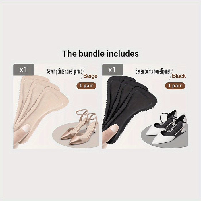 1pair Non-slip Cropped Insoles, High-heeled Shoes Insoles, Soft Breathable Sweat-absorbing Insoles