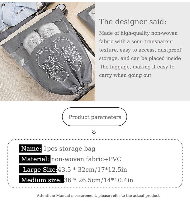 1pc Durable Travel Shoe Storage Bag with Drawstring Closure, Anti-Yellowing, Moisture-Proof, Dust-Free Protection for Shoes