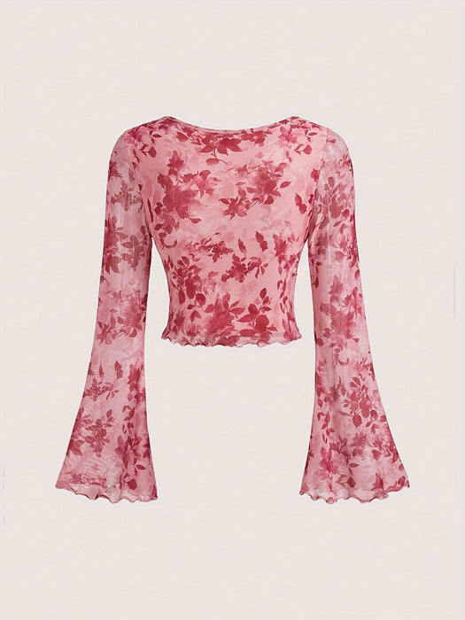 [Orientation]New style trumpet sleeve tie bow design top