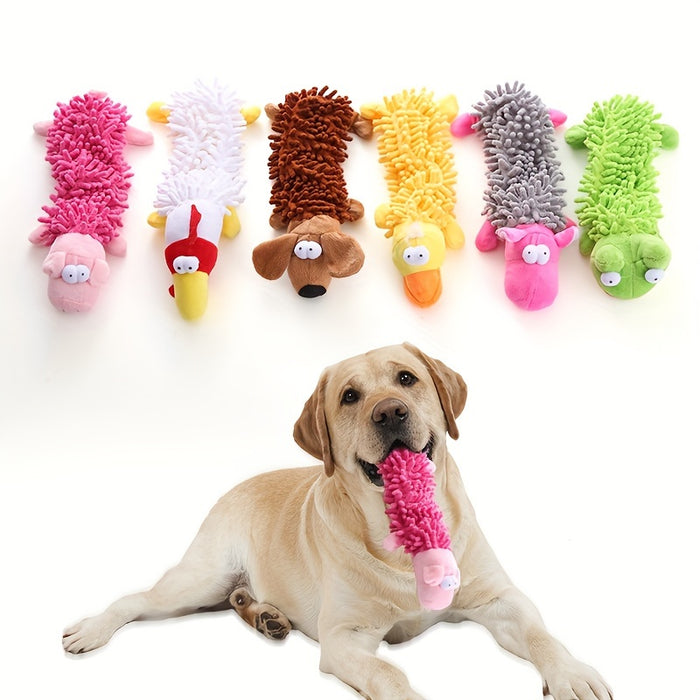 Interactive Plush Dog Toy with Squeaker for Chew & Molar Training - Promotes Playtime & Dental Health