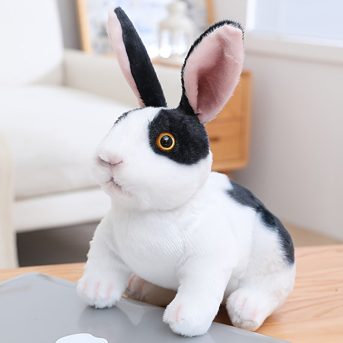 6.29in Lifelike Cute Rabbits Plush Toy - Realistic Bunny Simulation Model, 16cm Photo Props for Birthday, Home Decoration, Easter, Christmas, and Halloween Gifts