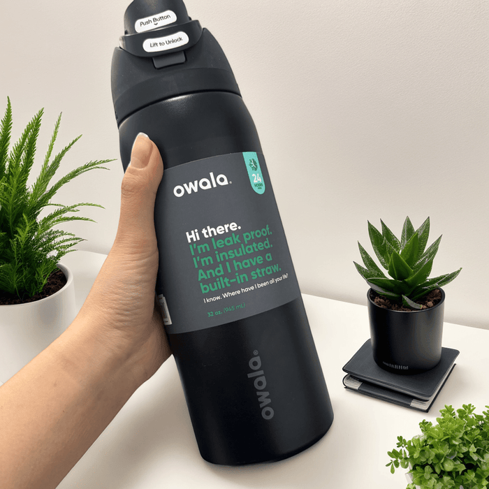 Owala freesip 32oz Stainless Steel Vacuum Insulated Tumbler with Straw Lid & Handle - Double-Wall Thermal Cup, Leakproo Travel, Office Reusable Insulated Bottle for Hot/Cold Drinks, Gym, Travel, Office Available in multiple c