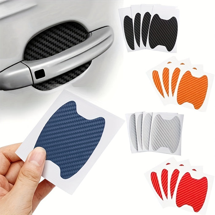 4 pcs 4 Pcs Universal Carbon Fiber Car Door Handle Protectors - Scratch Resistant Adhesive Film