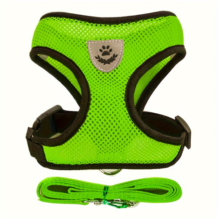 Dog Harnesses Leash, Mesh Cloth Pet Collars, Puppy Breathable Reflective Lead Dog Rope, Adjustable Pet Supplies Christmas Gift