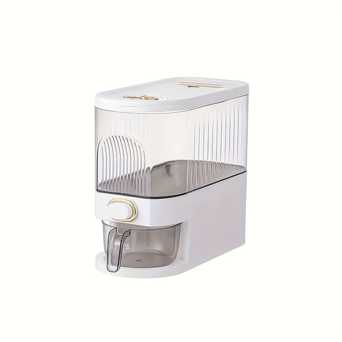 11.02LB/22.05LB Rice Dispenser, Large Dry Grain Storage Container with Measuring Cup And Time Scale, Food Dispenser for Kitchen Organization And Food Storage Room Used to Hold Grain Dry Grain