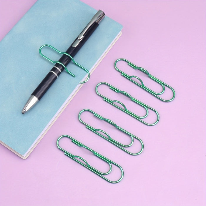 1pc/5pcs Metal Love Creative Paperclip Style Pen Holder, Simple Portable Student Notebook Holder Accessories Round Ballpoint Pen Clip