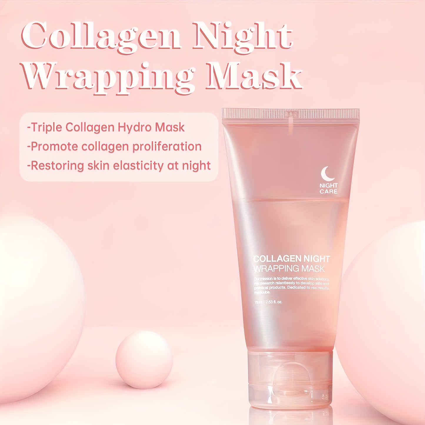 Tyramine Night Mask, Contains Tyramine and Hyaluronic Acid, Collagen, Collagen Mask, Paraben-free, Can Moisturize, Continuous Use Can Improve Skin Quality, Make Skin Feel Smoother, Suitable for Use Before Bed, Suitable for Ho