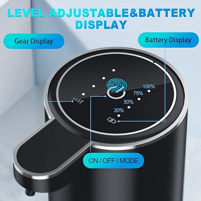 380mL Automatic Soap Dispenser with Touchless Sensor - Wall-Mounted, Rechargeable Lithium Battery, USB Charging, Modern Black Design for Bathroom and Kitchen, Bathroom Soap Dispenser|Modern Soap Dispenser|Touchless Soap Dispe