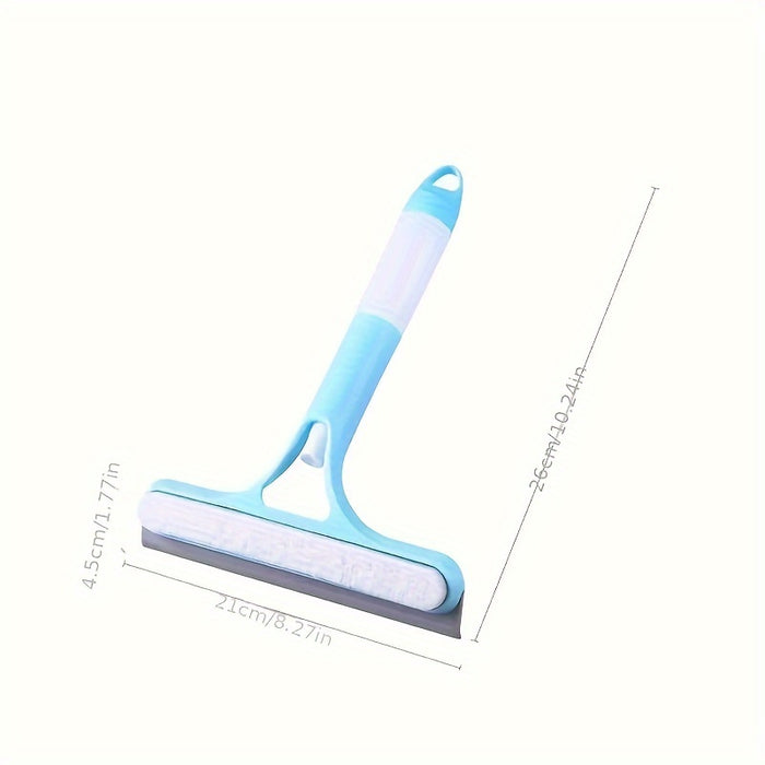 1pc Versatile 3-in-1 Glass Cleaning Tool with Spray Bottle - Double-Sided Scraper & Brush for Effortless Cleaning of Mirrors, Windows, Car Windshields, and More - Durable PC Material, Blue & White, Car Cleaning Accessories