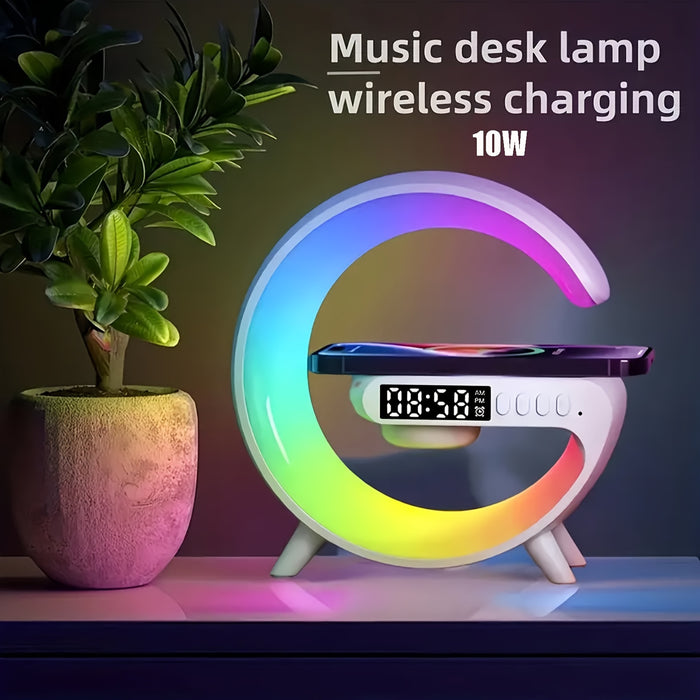Smart Wireless Speaker with Phone Charger, Dimmable Alarm Clock, Sunrise Simulation, Sound Machine with Night Light
