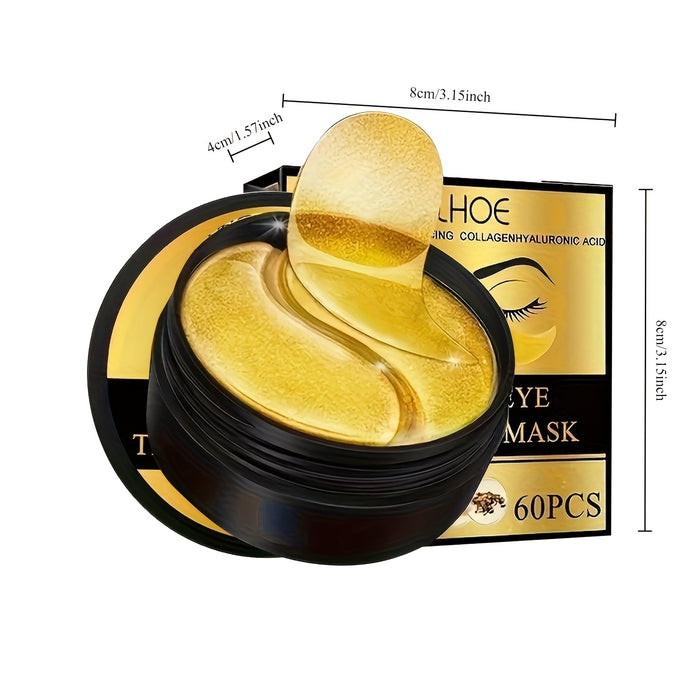 60pcs of Golden Eye Moisturizing Under-Eye Patches, Eye Masks for Firming Skin Care with Collagen And Hyaluronic Acid