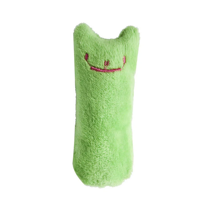 1pc Cat Design Cat Teaser Toy Containing Squeaky Plush Pillow Toy Interactive Pet Supply