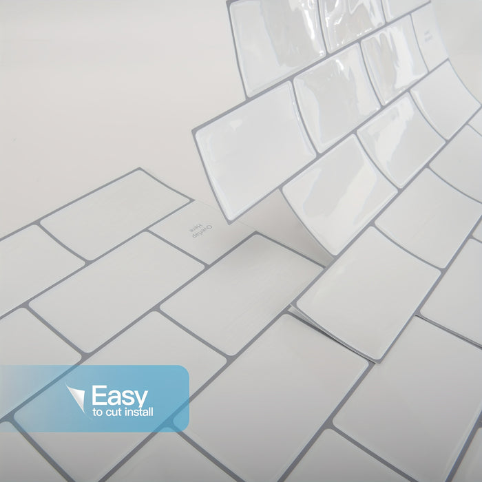 10-sheet Backsplash Tile For Kitchen Peel And Stick, Stick On Subway Tiles For Kitchem, Bathroom Back Splashes, 12"x12"