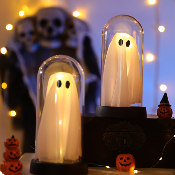 [Halloween Decor] Bamda 1pc Halloween Decorations, Cute Light Up Plastic Cloche | Halloween Indoor Night Light for Home Kitchen Mantel Tabletop Party Decor and Holiday Decor