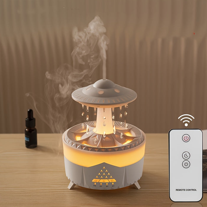 1pc UFO-Shaped Ultrasonic Aromatherapy Humidifier, Essential Oil Diffuser with LED Lights, Polypropylene & ABS, 110V-240V US Plug, for Home & Office Relaxation, Watch Decompression