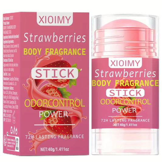 1.411oz Strawberry Body Deodorizing Cream, with a fresh strawberry scent, provides 72 hours of fresh body odor, deodorizes the body, deeply moisturizes the skin, and leaves a lasting fragrance. It is suitable for stubborn bod