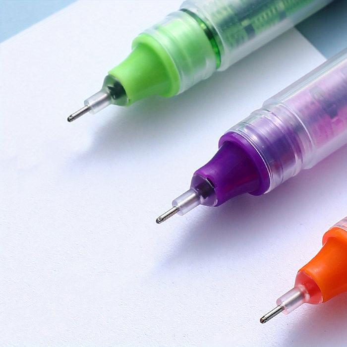 10-pack 10-Pack Quick-Drying Color Neutral Ballpoint Pens - 0.5mm Needle Carbon Pens for Students