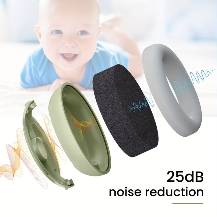 Babybond Earmuffs for 0-3 Years - Phthalate-Free Plastic Hearing Protection, Noise Cancelling Headphones for, Ideal for Halloween and Christmas Gifts, Adjustable Headband - White