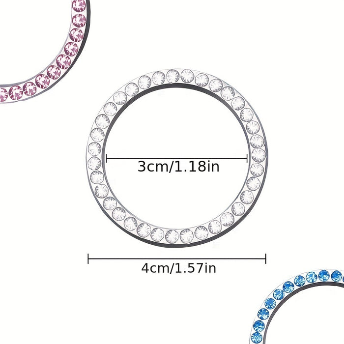 Car One-Button Start Rhinestone Ignition Ring Decoration, Thanksgiving Christmas New Year Gift