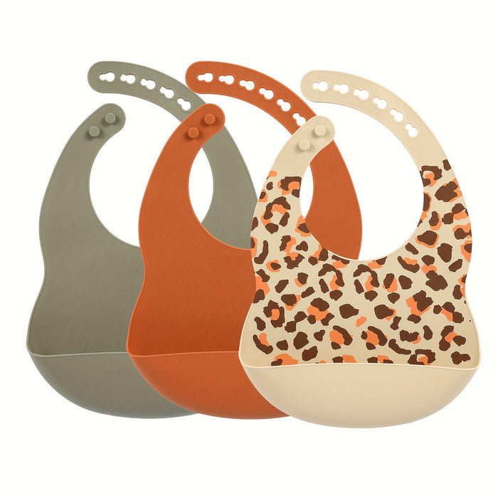 6pcs/3pcs/2pcs Combination Silicone Youngsters Bibs, BPA Free, Waterproof and Soft, Adjustable, Easy to Fold and Clean Youngsters Feeding Bibs, Suitable for Home Feeding