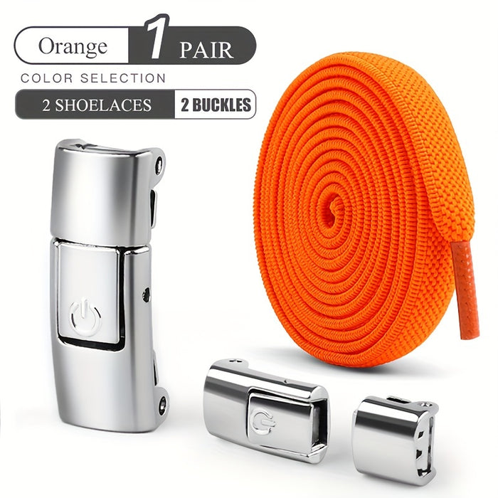 1 pair 2pcs 2pcs 2-Pack Free-Tie Shoelaces with Buckles for Sneakers and Canvas Shoes