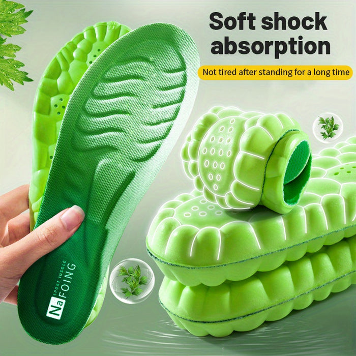 1pair 4D Sport Insoles: Breathable, High-Elasticity Cushions for Shock Absorption and Comfort