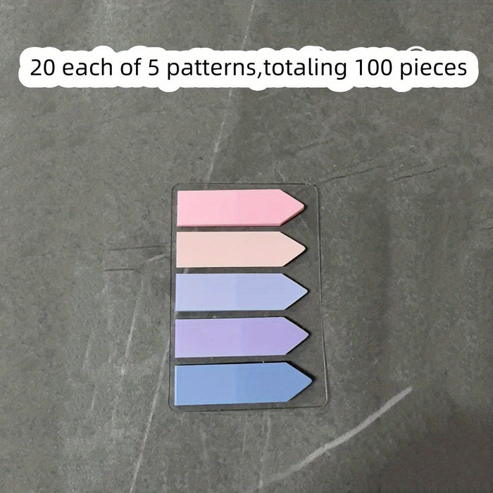 100pcs 100-Pack Portable Sticky Notes: Creative Index Markers & Note Stickers for Students, Index Cards, and Bookmarks